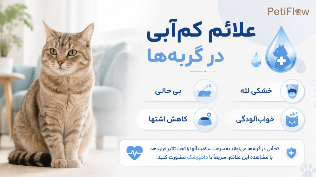 علایم کم آبی در گربه ها
